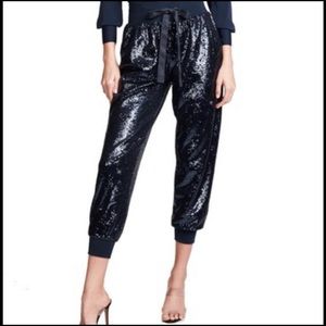Cinq a Sept navy blue sequin joggers xxs. NWT.